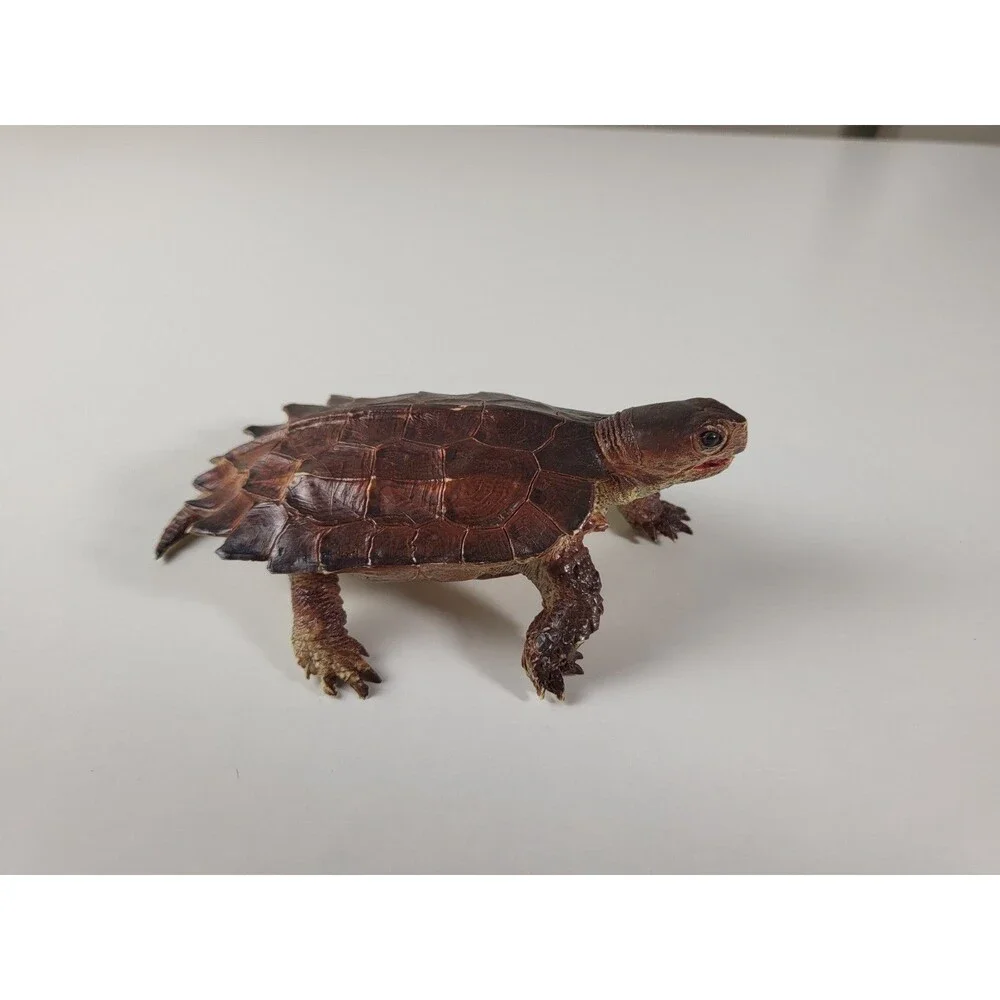 AAA Notched Rubber Tortoise Turtle Figure Realistic Discontinued Brown 4.75” L